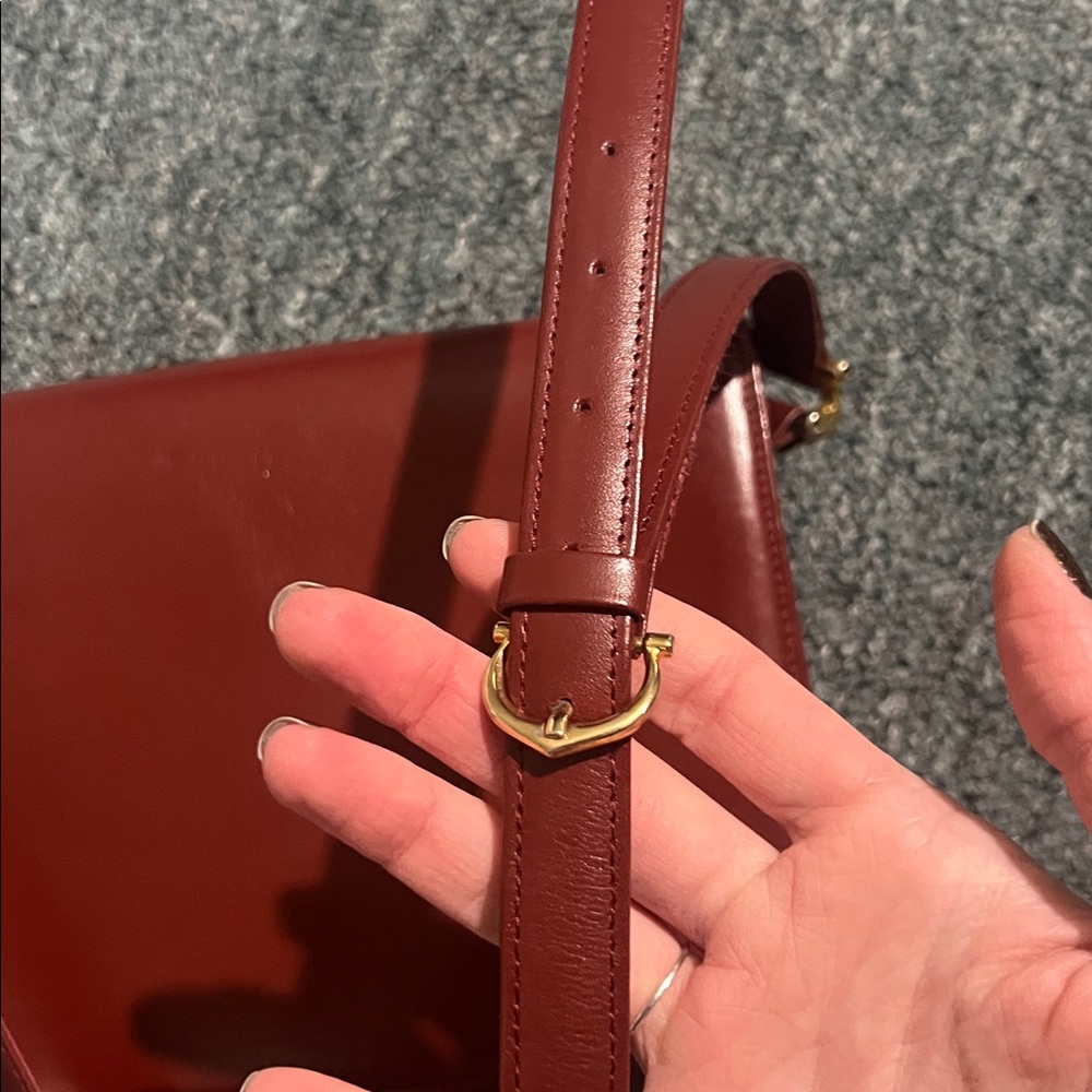 vintage Cartier Must de Cartier shoulder bag bordeaux leather gold-tone hardware - Picture 14 of 14